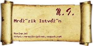 Mrázik István névjegykártya
