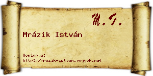Mrázik István névjegykártya
